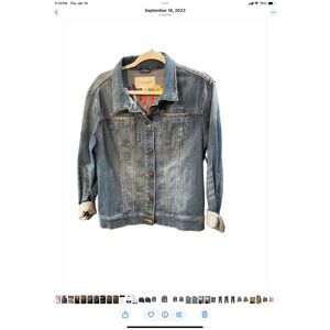 Anthropologie Pilcro Letterpress Embroidered Denim Jacket womens Floral  Size S
